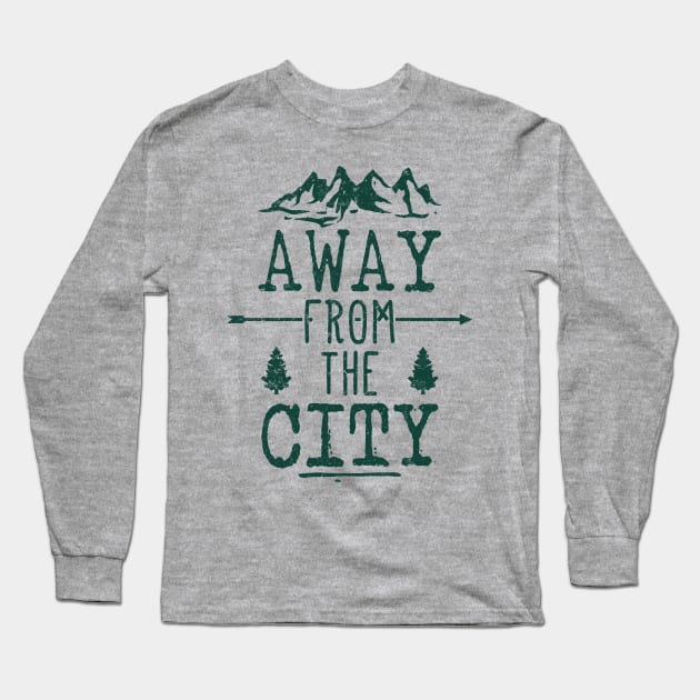 Away From The City Long Sleeve T-Shirt by POD Anytime